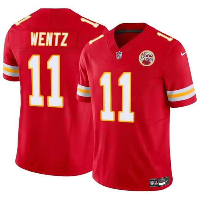 Men & Women & Youth Kansas City Chiefs #11 Carson Wentz Red 2023 F.U.S.E Vapor Untouchable Limited Stitched Jersey